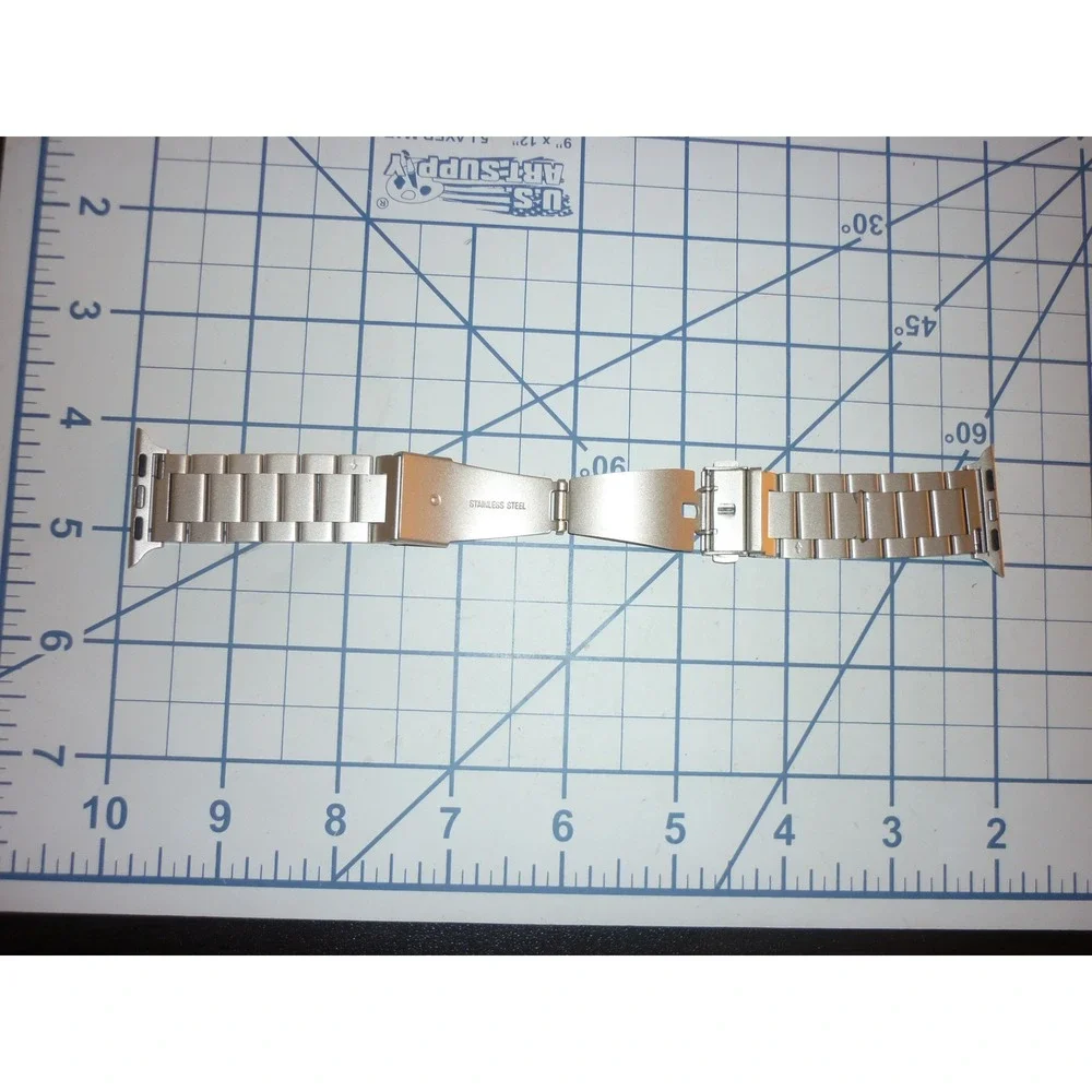Stainless Steel Link Band for Apple Watch Brushed Champagne Starlight 42/44/45mm